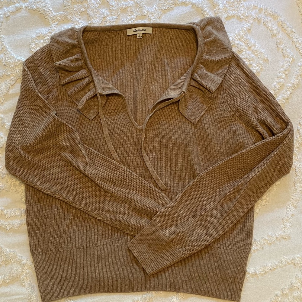 Madewell ruffle collar sweater